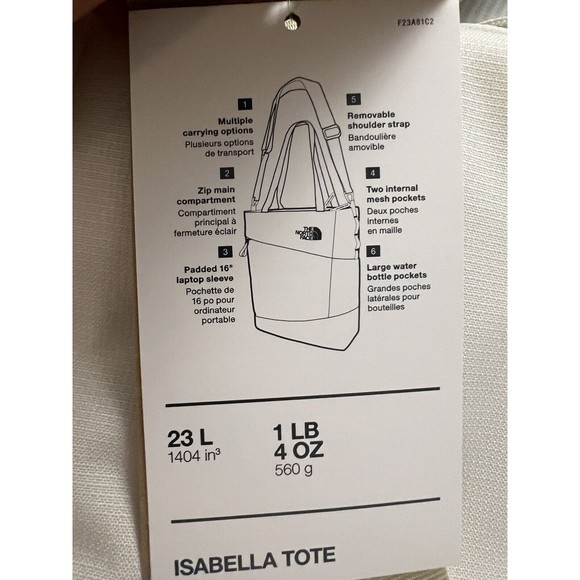 The North Face Isabella Tote SOLD OUT COLOR Gardenia White Dark Heather/… - Picture 7 of 7